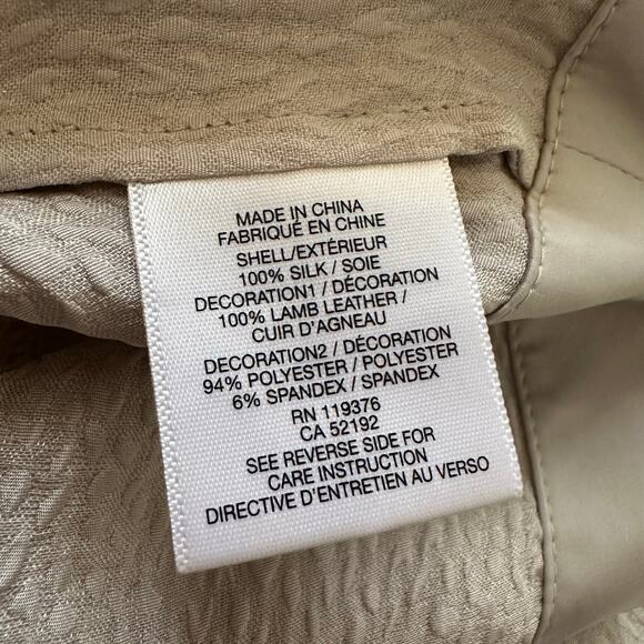 Helmut Lang light gray silk &  leather sleeveless top size P - Picture 8 of 12